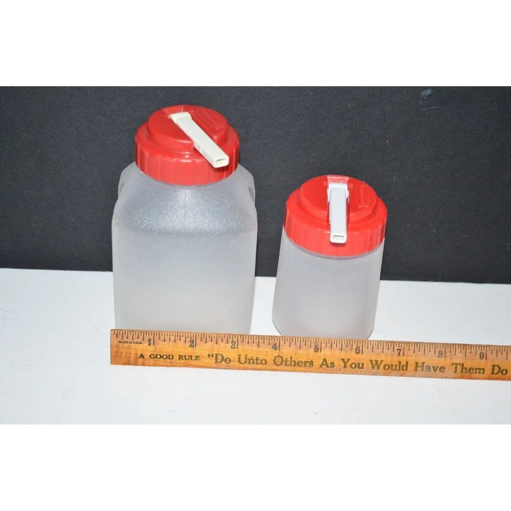 Vtg Rubbermaid Servin Saver Juice Box 16 oz Drink Bottle Red lid 0229 One pint +